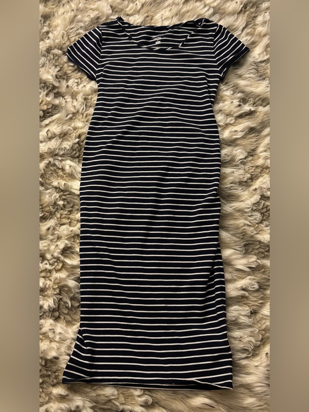 Isabel Maternity Navy blue and white striped maternity dress size: small